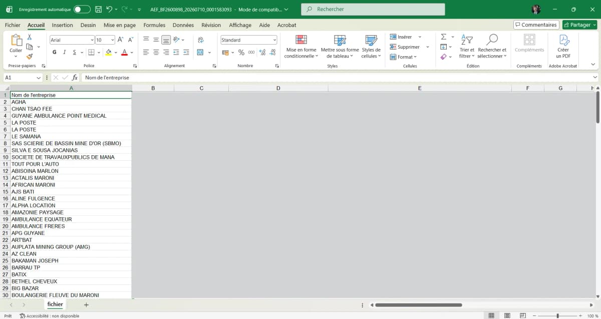 Entonnoir de filtrage : 181 → 40 → 26 entreprises